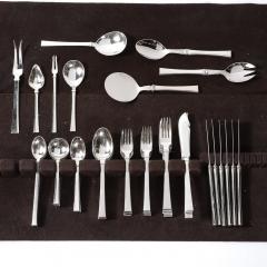 Hans Hansen Mid Century Sterling Silver Bell Pattern Flatware Set for Six by Hans Hansen - 3998526