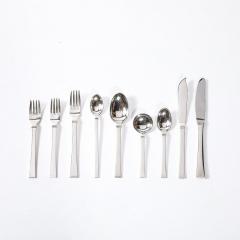 Hans Hansen Mid Century Sterling Silver Bell Pattern Flatware Set for Six by Hans Hansen - 3998574