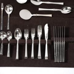 Hans Hansen Mid Century Sterling Silver Bell Pattern Flatware Set for Six by Hans Hansen - 3998579