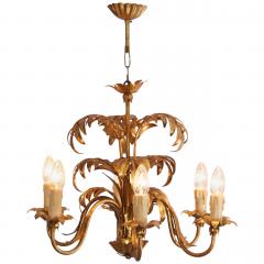 Hans K gl Gilt Metal Palm Tree Leaf Chandelier Attributed to Hans Ko gl - 544781