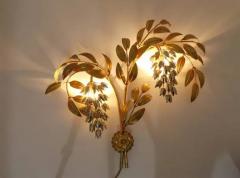Hans K gl Hans K gl Large Hollywood Regency Gilt Metal Wall Light Sconce Maison Jansen - 4041735