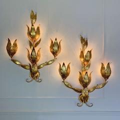 Hans K gl Hans Kogl Gilt Wall Lights 1970s - 3030960