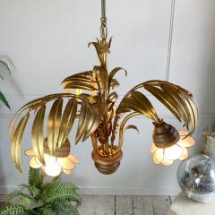 Hans K gl Hans Kogl Palm Leaf Chandelier with Capiz Shell Lamp Shades - 3032138