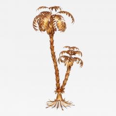 Hans K gl Huge Gilt Metal Two Trunk Palm Tree Floor Lamp by Hans K gl - 549219