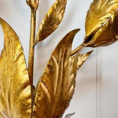 Hans K gl Set of 3 Large Original Hans Kogl 1970s Gilt Leaf Wall Lights - 3524447