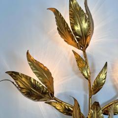 Hans K gl Set of 3 Large Original Hans Kogl 1970s Gilt Leaf Wall Lights - 3524452