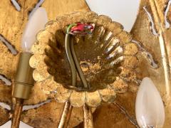 Hans K gl Set of Two Large Mid Century Double Monstera Leaf Sconces by Hans K gl 1970s - 4472484