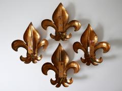 Hans K gl Set of Two Mid Century Modern Gilt Metal Lily Sconces by Hans K gl 1970s Germany - 2401078