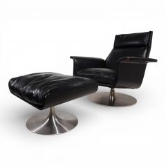 Hans Kaufeld Kaufeld Siesta 62 leather lounge chair with ottoman by Jacques Brule 1960 - 4749545