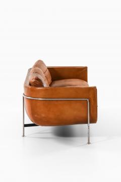 Hans Kaufeld Very Rare Cognac Colored Leather Sofa by Jacques Brule 1963s - 4443592