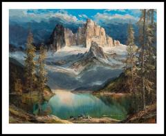 Hans Munnich Hans Munnich German 1892 1970 Mountain Landscape with Lake oil on canvas - 3880710