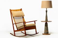 Hans Olsen 1960s Danish Modern Teak Rocking Chair by Hans Olsen in Plush Cream Shearling - 2886524