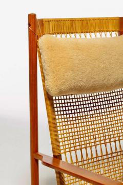 Hans Olsen 1960s Danish Modern Teak Rocking Chair by Hans Olsen in Plush Cream Shearling - 2886532