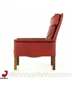 Hans Olsen Hans Olsen Mid Century Danish Rosewood and Red Leather Chairs Pair - 3092179