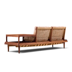 Hans Olsen Hans Olsen Model 161 Danish Teak and Cane Modular 2 Seat Sofa with Table - 4730898
