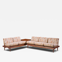 Hans Olsen Hans Olsen Model 161 Danish Teak and Cane Modular 2 Seat Sofa with Table Pair - 4730756