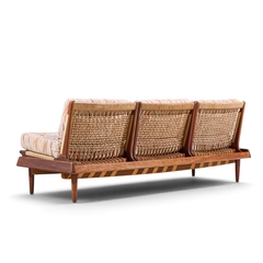 Hans Olsen Hans Olsen Model 161 Mid Century Danish Teak and Cane Modular 3 Seat Sofa - 4731109
