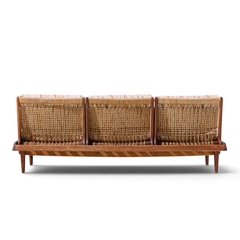 Hans Olsen Hans Olsen Model 161 Mid Century Danish Teak and Cane Modular 3 Seat Sofa - 4731110