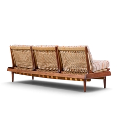 Hans Olsen Hans Olsen Model 161 Mid Century Danish Teak and Cane Modular 3 Seat Sofa - 4731112