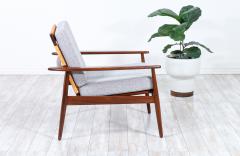 Hans Olsen Hans Olsen Teak Lounge Chair with Cane Backrest for Juul Kristensen - 2209361
