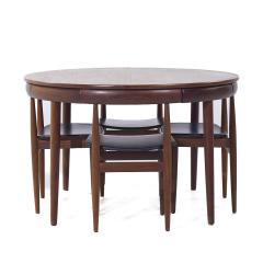 Hans Olsen Hans Olsen for Frem Rojle MCM Expanding Teak Dining Table with 4 Nesting Chairs - 4012825