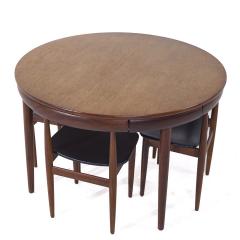 Hans Olsen Hans Olsen for Frem Rojle MCM Expanding Teak Dining Table with 4 Nesting Chairs - 4012826