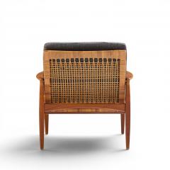 Hans Olsen Hans Olsen for Juul Kristensen Model 519 Danish Teak and Cane Chairs Pair - 4647698