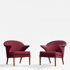 Hans Olsen Lounge Chairs with Fabric and Wood Denmark 1960s - 4777166