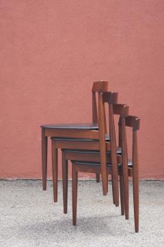 Hans Olsen Set of Four Triangular Teak Stacking Chairs by Hans Olsen for Frem R jle - 3652901