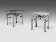 Hans Ullrich Bitsch Chrome Plated Steel Aluminum Stools Germany 1980s - 4413802