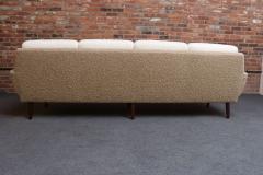 Hans Wegner Danish Modern Four Seat Long Sofa in Teak and Two Tone Boucl  - 4307669