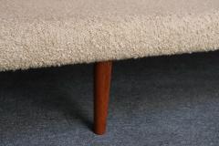 Hans Wegner Danish Modern Four Seat Long Sofa in Teak and Two Tone Boucl  - 4307676