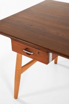 Hans Wegner Danish Modern JH 571 Architects Desk in Teak Oak Steel by Hans Wegner 1950s - 4821601