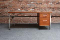 Hans Wegner Danish Modern Kontour Steel and Teak Executive Desk by Hans Wegner - 4270916
