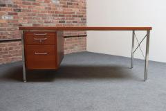 Hans Wegner Danish Modern Kontour Steel and Teak Executive Desk by Hans Wegner - 4270919