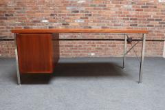 Hans Wegner Danish Modern Kontour Steel and Teak Executive Desk by Hans Wegner - 4270920