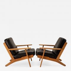 Hans Wegner GE290 Armchairs in Oak and Leather by Hans Wegner for Getama Denmark 1960s - 2298214