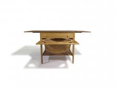 Hans Wegner Hans J Wegner AT 33 Sewing Drop leaf Side Table in White Oak Restored - 4602953