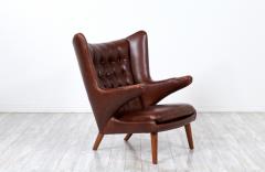 Hans Wegner Hans J Wegner Cognac Leather Papa Bear Chair for A P Stolen - 2982246