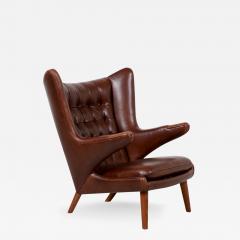 Hans Wegner Hans J Wegner Cognac Leather Papa Bear Chair for A P Stolen - 2983110