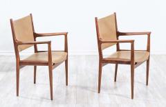 Hans Wegner Hans J Wegner JH 509 Walnut Leather Arm Chairs for Johannes Hansen - 2241415