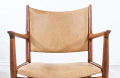 Hans Wegner Hans J Wegner JH 509 Walnut Leather Arm Chairs for Johannes Hansen - 2241419