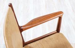 Hans Wegner Hans J Wegner JH 509 Walnut Leather Arm Chairs for Johannes Hansen - 2241423