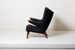 Hans Wegner Hans J Wegner Papa Bear Chair in Black Fabric - 853955