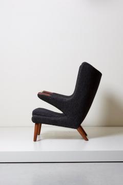 Hans Wegner Hans J Wegner Papa Bear Chair in Black Fabric - 853956