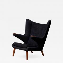 Hans Wegner Hans J Wegner Papa Bear Chair in Black Fabric - 855016