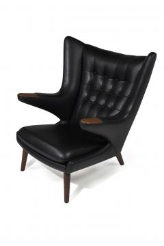 Hans Wegner Hans J Wegner Papabear Chair AP 19 Ottoman AP 29 in Leather - 3336796
