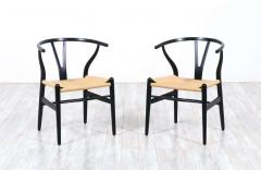 Hans Wegner Hans J Wegner Wishbone Ebonized Arm Chairs for Carl Hansen S n - 2247286