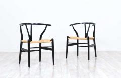 Hans Wegner Hans J Wegner Wishbone Ebonized Arm Chairs for Carl Hansen S n - 2247289