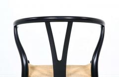 Hans Wegner Hans J Wegner Wishbone Ebonized Arm Chairs for Carl Hansen S n - 2247291